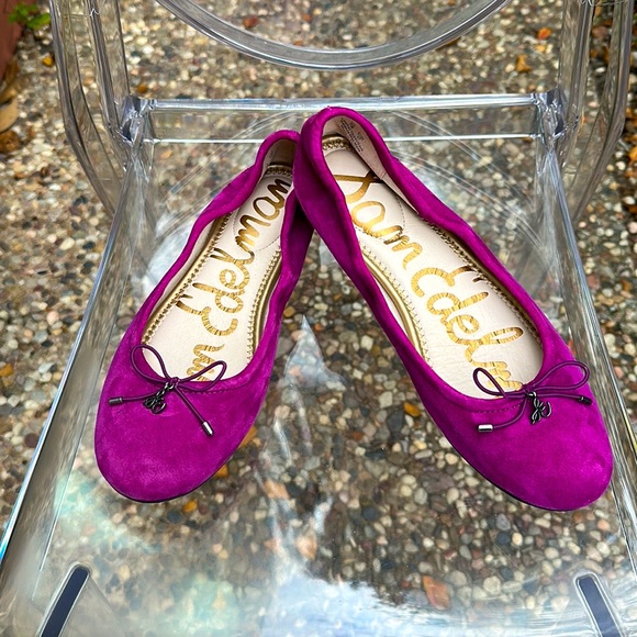 VIBRANT 🎉 Sam Edelman Magenta Felicia Round Toed Ballet Flats size 7 (37) - Picture 2 of 13